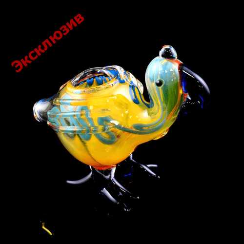 Стеклянная трубка меняющая цвет “Птица Киви”