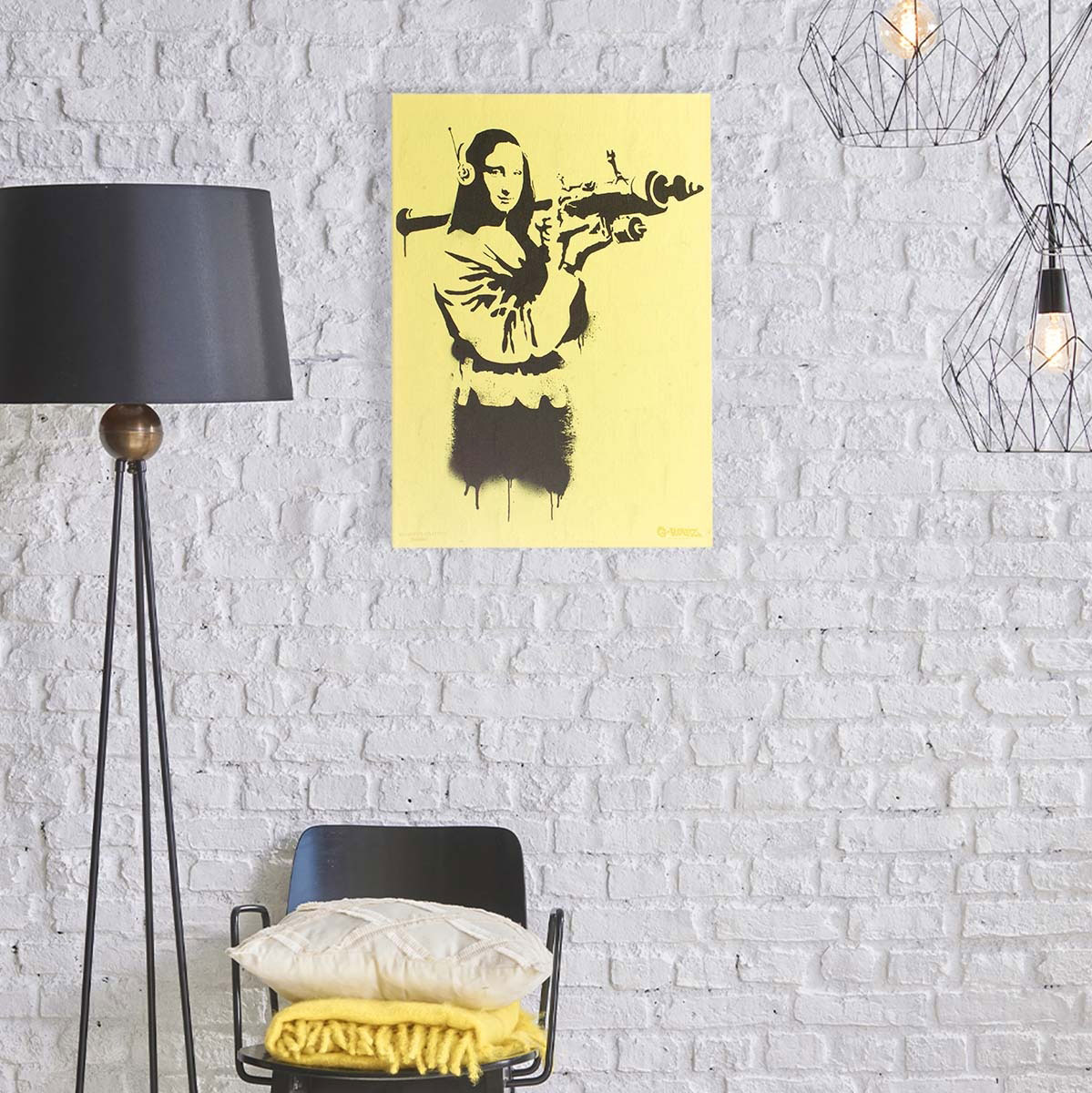 Граффити Бэнкси – Mona Launcher на холсте Граффити Бэнкси