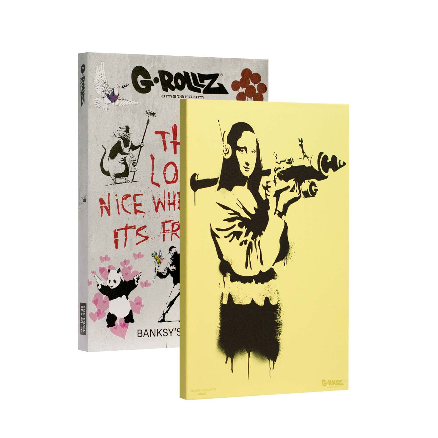 Граффити Бэнкси – Mona Launcher на холсте Граффити Бэнкси – Mona Launcher