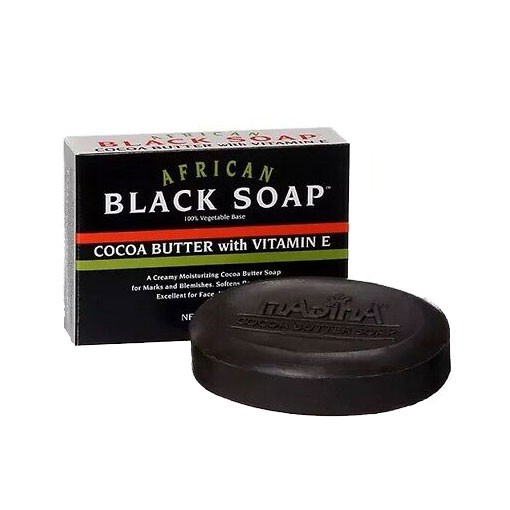 Чёрное мыло с маслом какао и витамином E