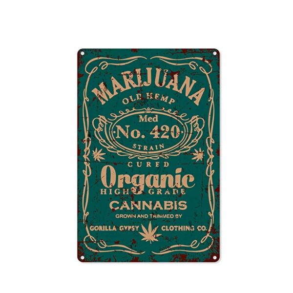 Табличка из жести «Marijuana»