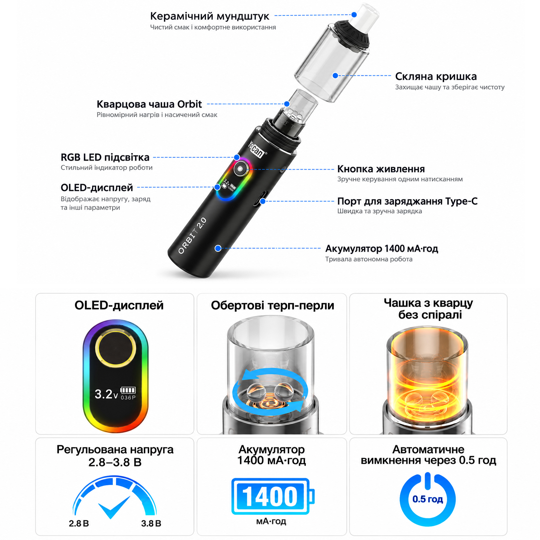 Вапорайзер Yocan Orbit 2.0 Вапорайзер Yocan Orbit 2.0